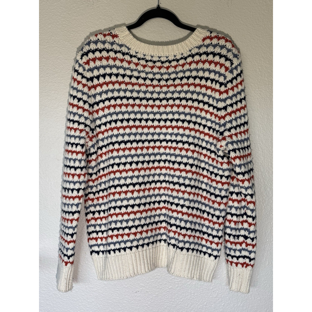 St. John’s Bay Chunky Knit Sweater XL Multicolored Striped Grandpa Style Retro